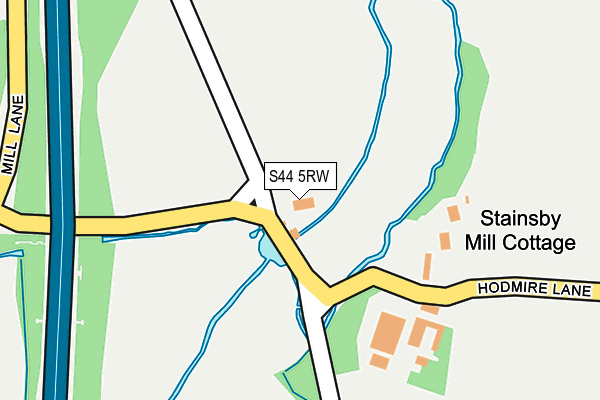 S44 5RW map - OS OpenMap – Local (Ordnance Survey)