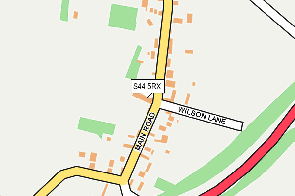 S44 5RX map - OS OpenMap – Local (Ordnance Survey)