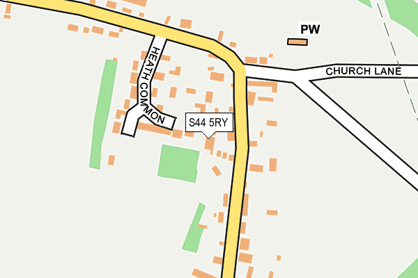 S44 5RY map - OS OpenMap – Local (Ordnance Survey)