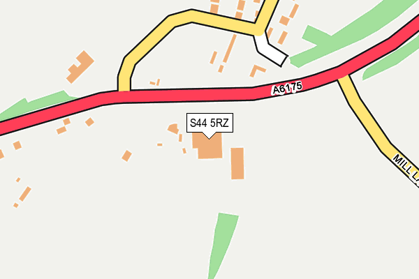 S44 5RZ map - OS OpenMap – Local (Ordnance Survey)