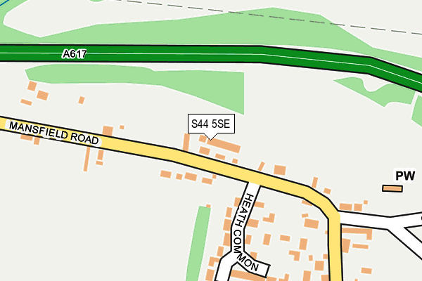 S44 5SE map - OS OpenMap – Local (Ordnance Survey)
