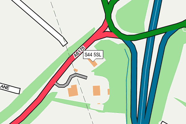 S44 5SL map - OS OpenMap – Local (Ordnance Survey)