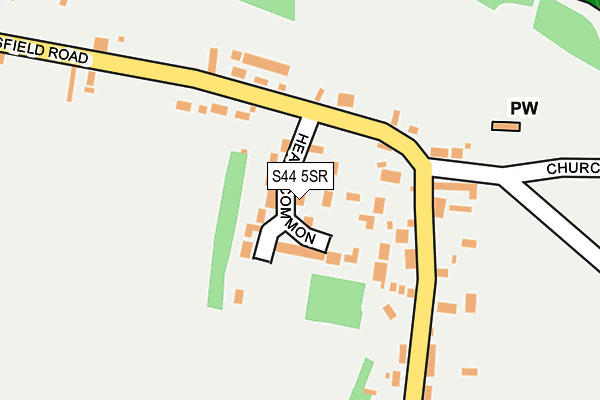S44 5SR map - OS OpenMap – Local (Ordnance Survey)