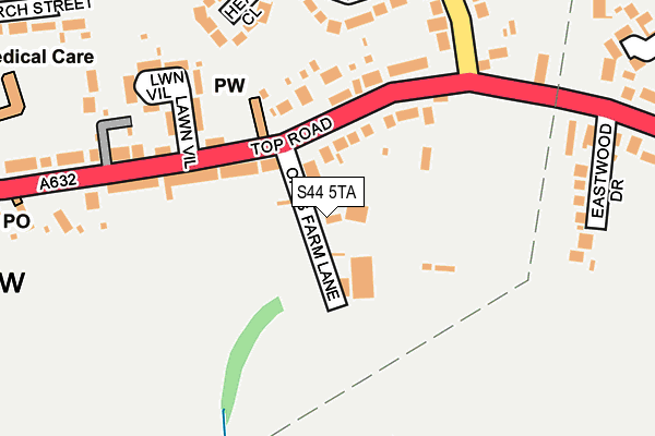 S44 5TA map - OS OpenMap – Local (Ordnance Survey)