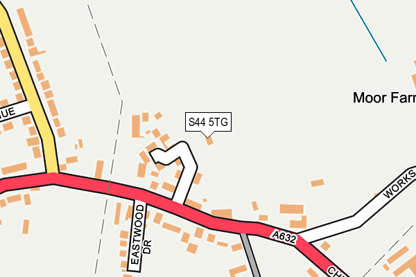 S44 5TG map - OS OpenMap – Local (Ordnance Survey)