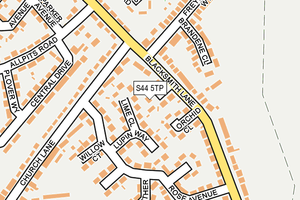 S44 5TP map - OS OpenMap – Local (Ordnance Survey)