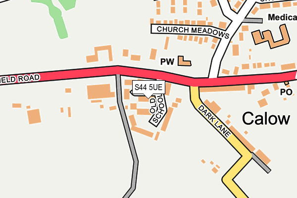 S44 5UE map - OS OpenMap – Local (Ordnance Survey)