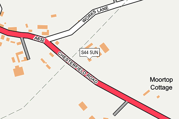 S44 5UN map - OS OpenMap – Local (Ordnance Survey)