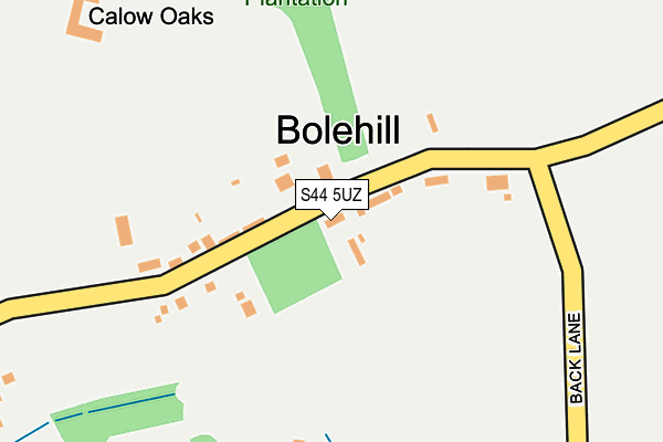 S44 5UZ map - OS OpenMap – Local (Ordnance Survey)