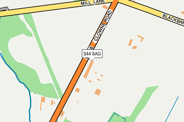 S44 6AG map - OS OpenMap – Local (Ordnance Survey)
