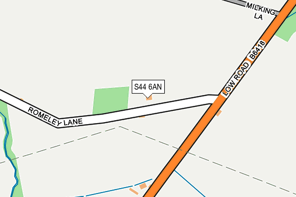 S44 6AN map - OS OpenMap – Local (Ordnance Survey)