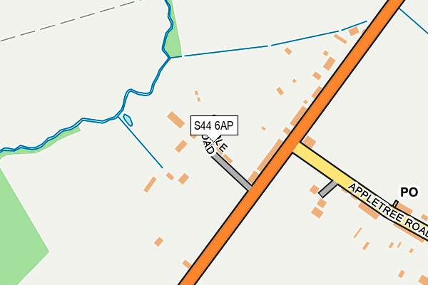 S44 6AP map - OS OpenMap – Local (Ordnance Survey)