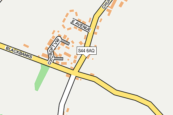 S44 6AQ map - OS OpenMap – Local (Ordnance Survey)