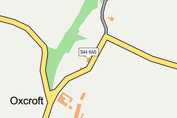 S44 6AS map - OS OpenMap – Local (Ordnance Survey)