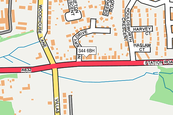 S44 6BH map - OS OpenMap – Local (Ordnance Survey)