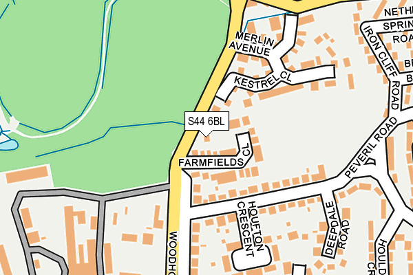 S44 6BL map - OS OpenMap – Local (Ordnance Survey)