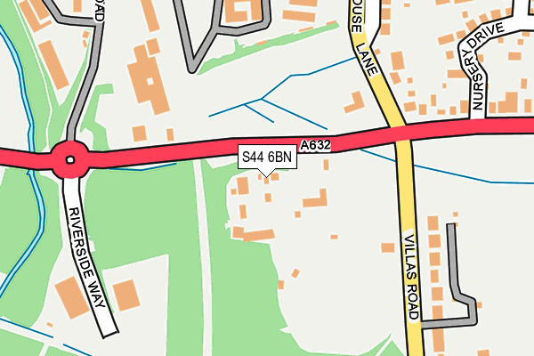 S44 6BN map - OS OpenMap – Local (Ordnance Survey)