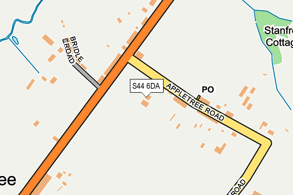 S44 6DA map - OS OpenMap – Local (Ordnance Survey)