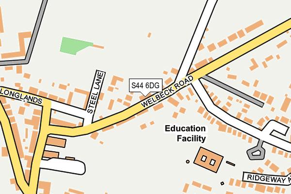 S44 6DG map - OS OpenMap – Local (Ordnance Survey)