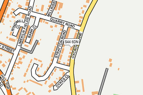 S44 6DN map - OS OpenMap – Local (Ordnance Survey)