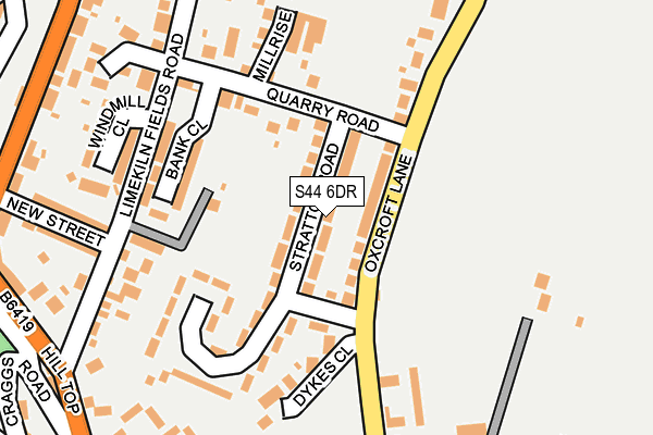 S44 6DR map - OS OpenMap – Local (Ordnance Survey)