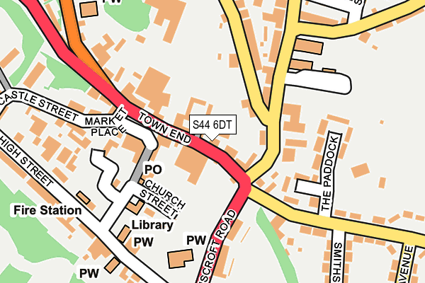 S44 6DT map - OS OpenMap – Local (Ordnance Survey)