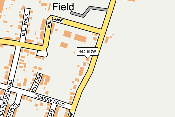 S44 6DW map - OS OpenMap – Local (Ordnance Survey)