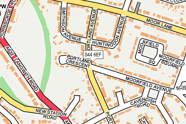 S44 6EF map - OS OpenMap – Local (Ordnance Survey)