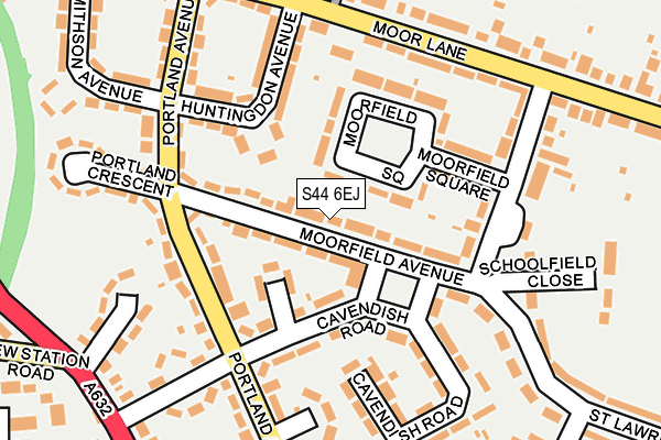 S44 6EJ map - OS OpenMap – Local (Ordnance Survey)