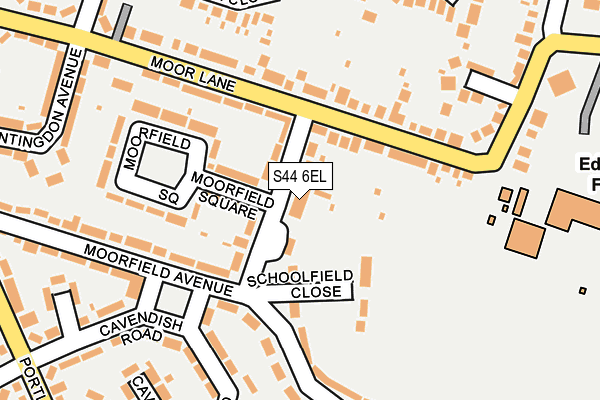 S44 6EL map - OS OpenMap – Local (Ordnance Survey)