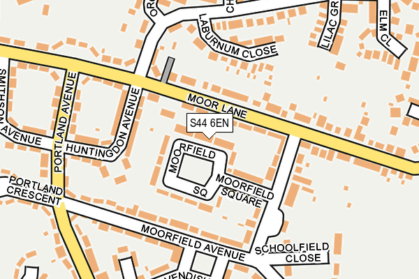 S44 6EN map - OS OpenMap – Local (Ordnance Survey)