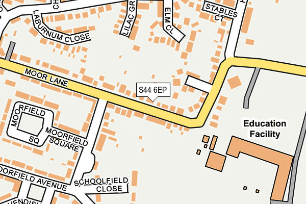 S44 6EP map - OS OpenMap – Local (Ordnance Survey)