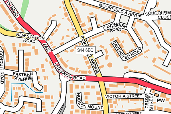 S44 6EQ map - OS OpenMap – Local (Ordnance Survey)