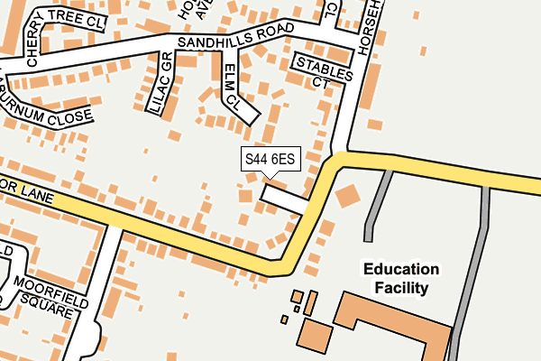 S44 6ES map - OS OpenMap – Local (Ordnance Survey)