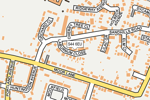 S44 6EU map - OS OpenMap – Local (Ordnance Survey)