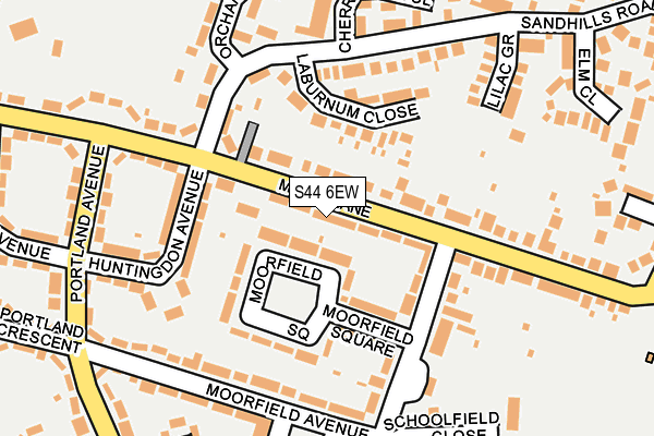 S44 6EW map - OS OpenMap – Local (Ordnance Survey)