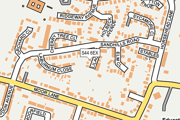 S44 6EX map - OS OpenMap – Local (Ordnance Survey)