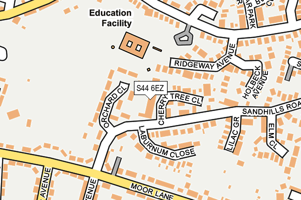 S44 6EZ map - OS OpenMap – Local (Ordnance Survey)