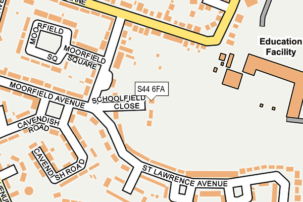 S44 6FA map - OS OpenMap – Local (Ordnance Survey)