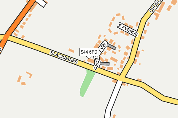 S44 6FD map - OS OpenMap – Local (Ordnance Survey)