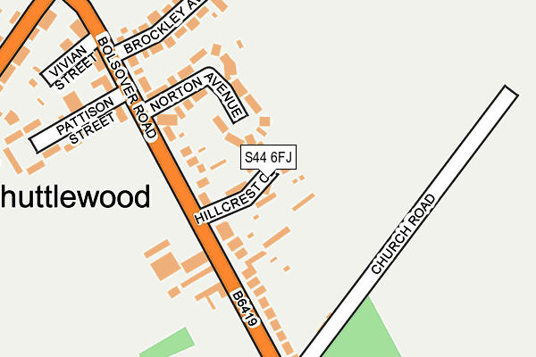 S44 6FJ map - OS OpenMap – Local (Ordnance Survey)