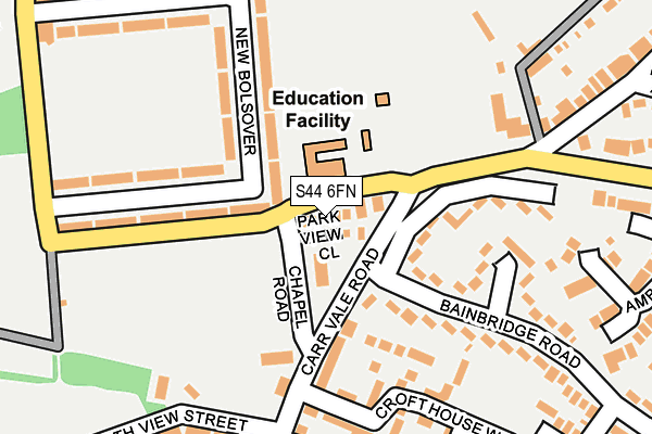 S44 6FN map - OS OpenMap – Local (Ordnance Survey)