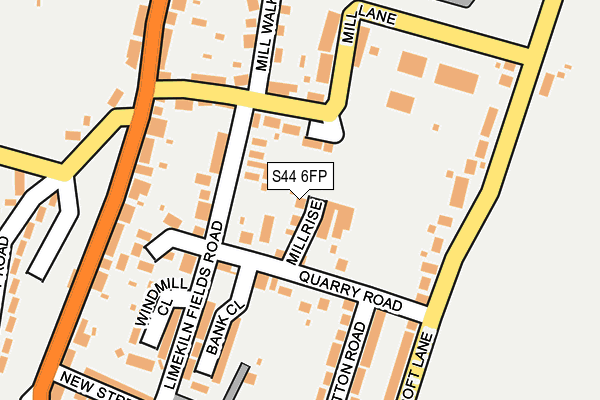 S44 6FP map - OS OpenMap – Local (Ordnance Survey)