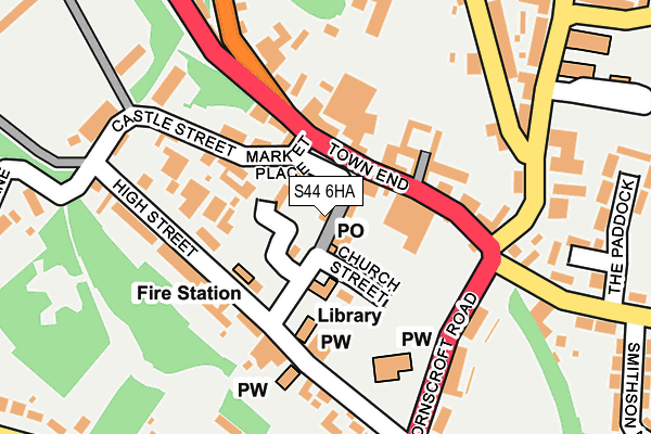 S44 6HA map - OS OpenMap – Local (Ordnance Survey)