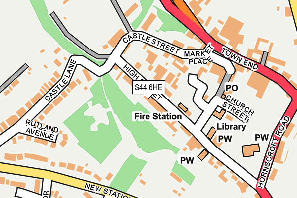 S44 6HE map - OS OpenMap – Local (Ordnance Survey)