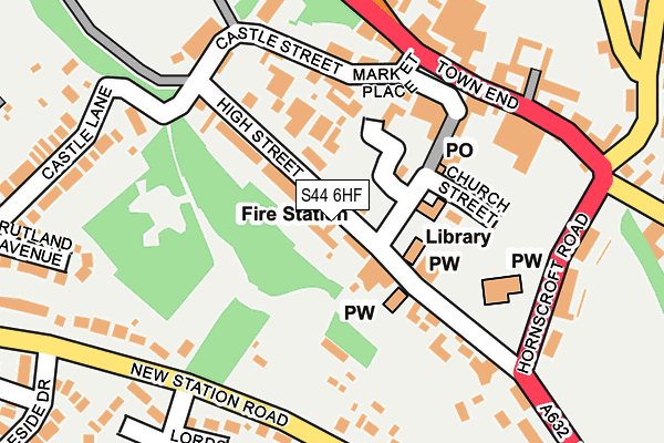 S44 6HF map - OS OpenMap – Local (Ordnance Survey)