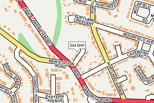 S44 6HH map - OS OpenMap – Local (Ordnance Survey)
