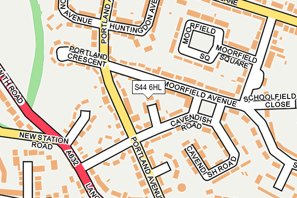 S44 6HL map - OS OpenMap – Local (Ordnance Survey)