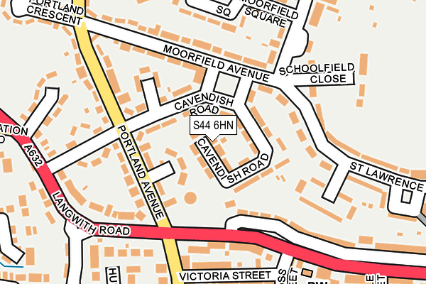 S44 6HN map - OS OpenMap – Local (Ordnance Survey)