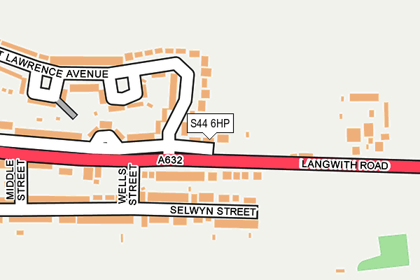 S44 6HP map - OS OpenMap – Local (Ordnance Survey)